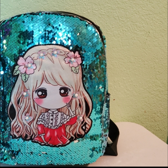 Other - COPY - Backpack 🍀🦋with sequins and led lights me